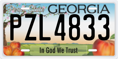 GA license plate PZL4833