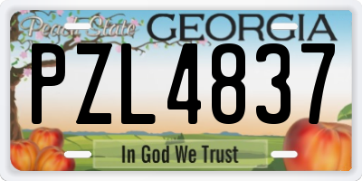 GA license plate PZL4837