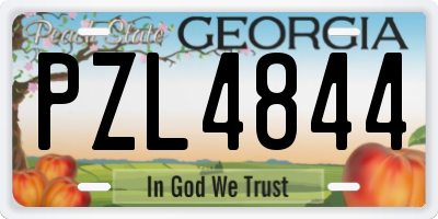 GA license plate PZL4844
