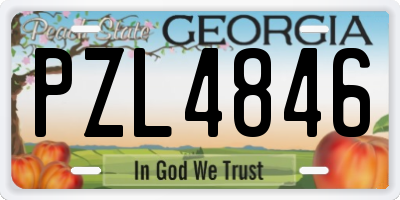 GA license plate PZL4846