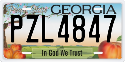 GA license plate PZL4847