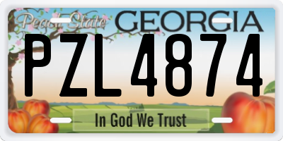 GA license plate PZL4874