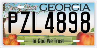 GA license plate PZL4898