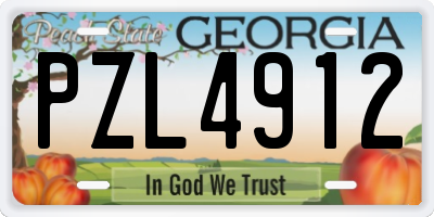 GA license plate PZL4912