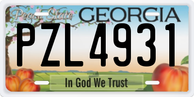 GA license plate PZL4931