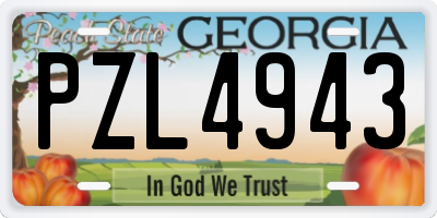 GA license plate PZL4943