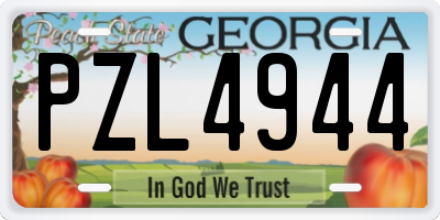 GA license plate PZL4944