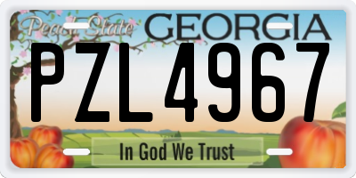 GA license plate PZL4967