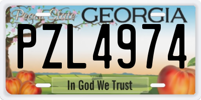 GA license plate PZL4974