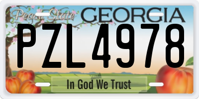 GA license plate PZL4978