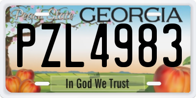 GA license plate PZL4983