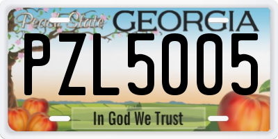 GA license plate PZL5005