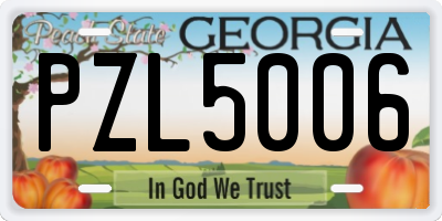 GA license plate PZL5006
