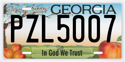 GA license plate PZL5007