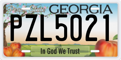 GA license plate PZL5021