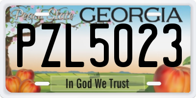 GA license plate PZL5023