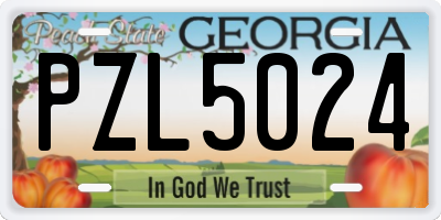 GA license plate PZL5024