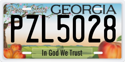 GA license plate PZL5028