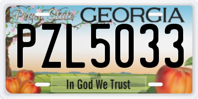 GA license plate PZL5033