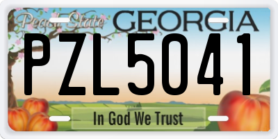 GA license plate PZL5041