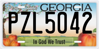 GA license plate PZL5042