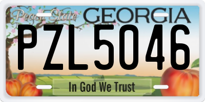 GA license plate PZL5046
