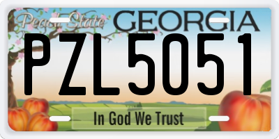 GA license plate PZL5051