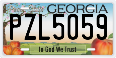 GA license plate PZL5059