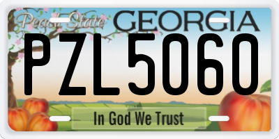 GA license plate PZL5060