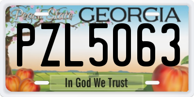GA license plate PZL5063