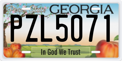 GA license plate PZL5071