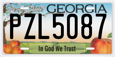 GA license plate PZL5087
