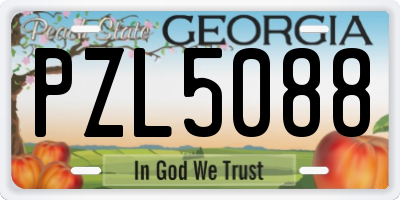 GA license plate PZL5088