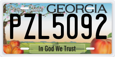 GA license plate PZL5092