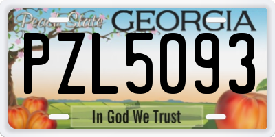 GA license plate PZL5093