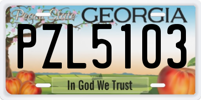 GA license plate PZL5103