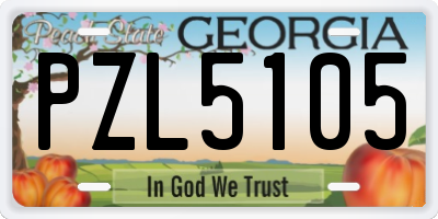 GA license plate PZL5105