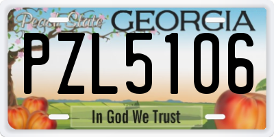 GA license plate PZL5106