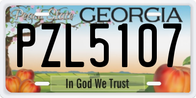 GA license plate PZL5107