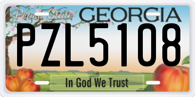 GA license plate PZL5108