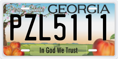 GA license plate PZL5111