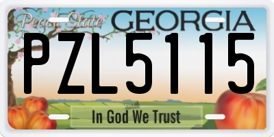 GA license plate PZL5115