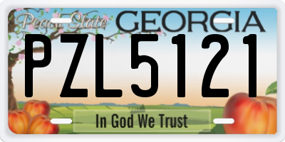 GA license plate PZL5121