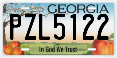 GA license plate PZL5122