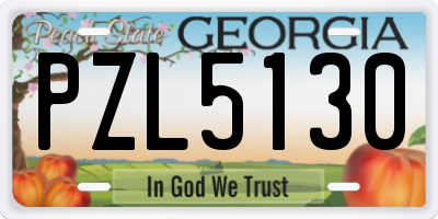 GA license plate PZL5130