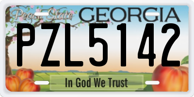 GA license plate PZL5142