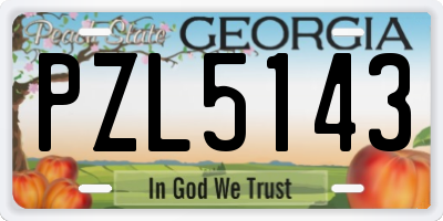 GA license plate PZL5143