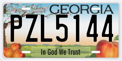 GA license plate PZL5144