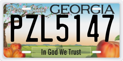 GA license plate PZL5147