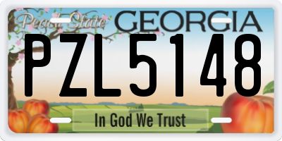 GA license plate PZL5148